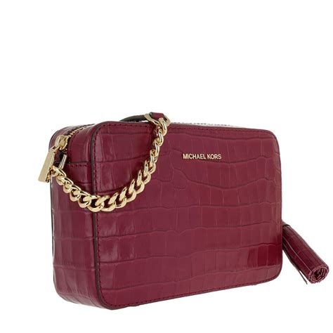 michael michael kors ginny crocodile embossed leather crossbody|Michael Kors ginny crossbody.